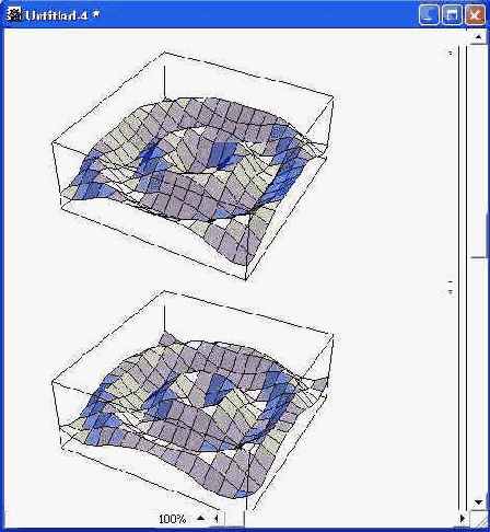 Один из стоп-кадров анимации сложной трехмерной поверхности