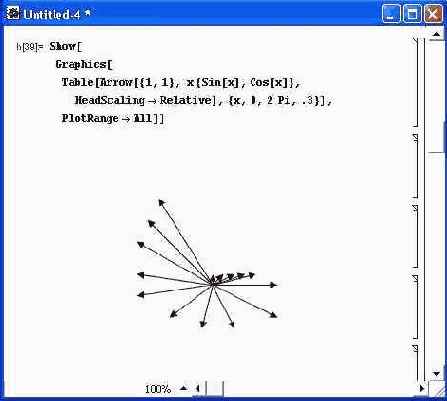 Построение множества стрелок с остриями, расположенными по спирали