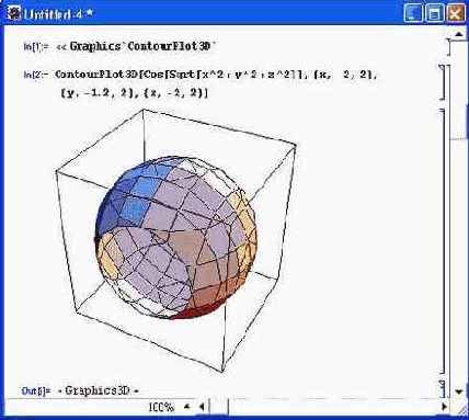 ���������� �������� ��������� �������� � ContourPlot3D