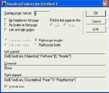 ��������� ���������� ������ � ������� Printing Settings