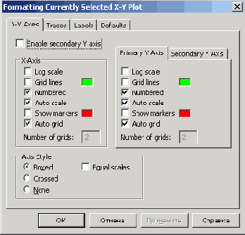 ���������� ���� Formatting Currently Selected XY Plot