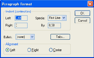 ���������� ���� Paragraph Format