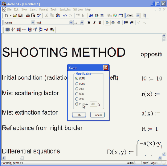 Диалоговое окно выбора масштаба