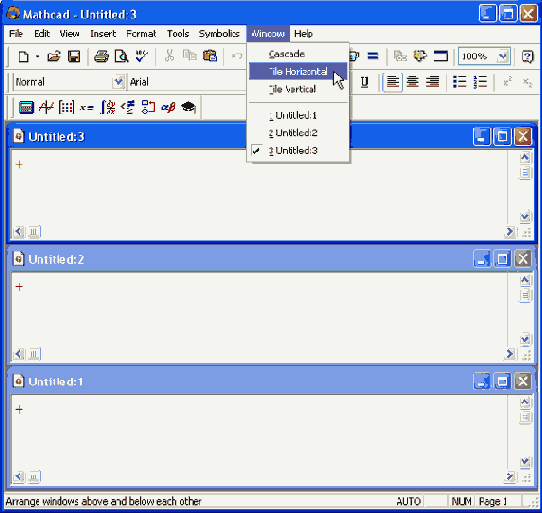 Расположение документов по горизонтали