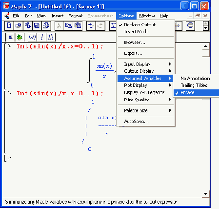 �������� �� ��������������� ����������� (Assumed Variables)