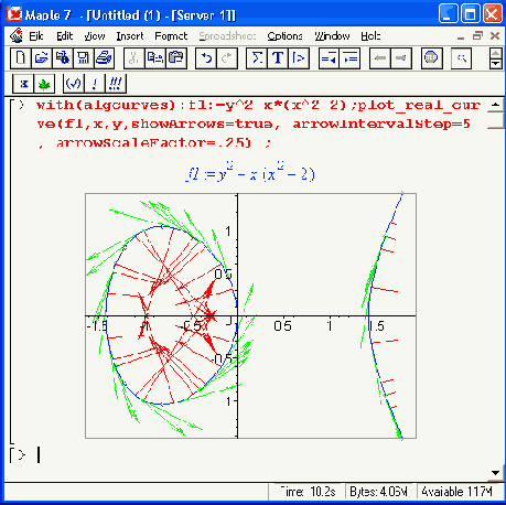 ����� ������� Maple 7 plot_real_curve