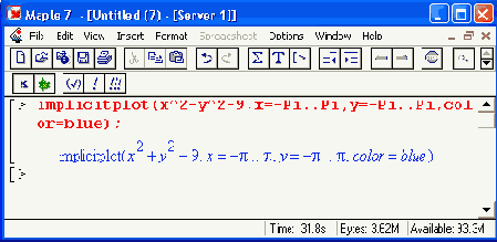 ���������� ��������� �������� ���� implicitplot