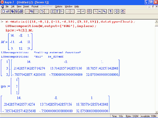 ������� ��������� �������� � ����������� ������ LinearAlgebra
