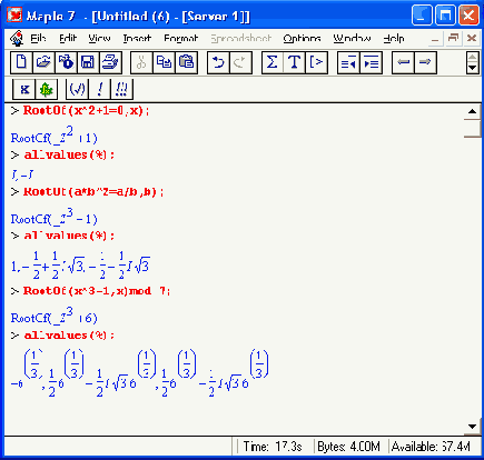 ������� RootOf �������� ����������� �������� 