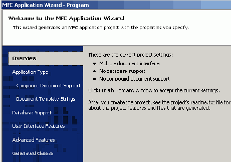 ���� ������� MFC Application Wizard