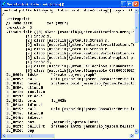 ILDASM � ������������ �������������� ����� Microsoft