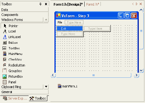 ������������� ������������ �������� Menu (����)