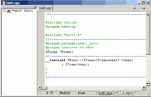 Окно редактора кода