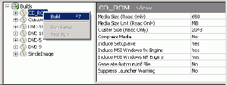 Активизация создания образа установочного CDROM