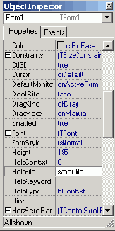 Свойство HelpFile должно содержать