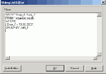 Ввод SQLзапроса во время разработки формы приложения