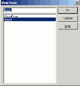 Выбрать нужную форму можно в списке окна View Form