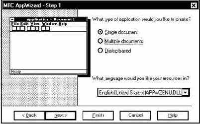 �������� ���������� ���������� MFC AppWizard