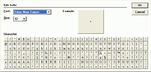 ���������� ���� Edit bullet