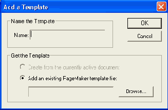 ���������� ���� Template Palette Options