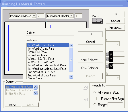 ���������� ���� Running Headers & Footers