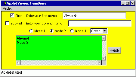 ���� ������ FormDemo