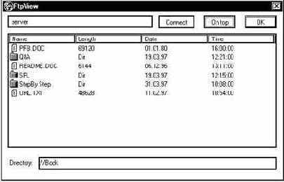 Работа приложения FtpView