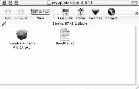 ��������� � ������ MySQL ��� Mac OS X