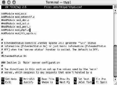 ��������� PHP ��� Mac OS X