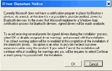 ���������� ���� Driver Signature Notice