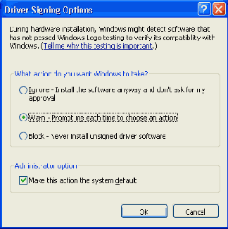 ���������� ���� Driver Signing
