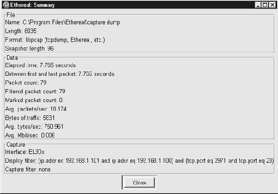 ���������������� �������� Ethereal