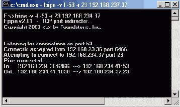 Утилита перенаправления fpipe запущенная на удаленном узле