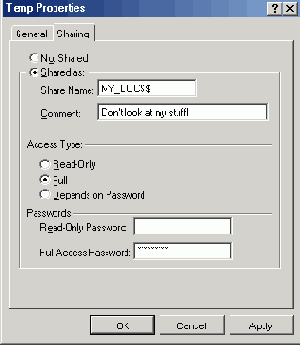 Набавив символ $ к имени совместно