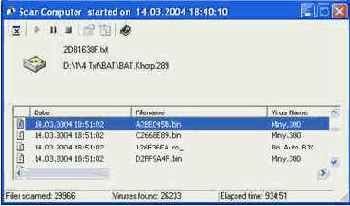 Тест на развернутой коллекции вирусов