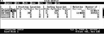 �������� ������� �������� ��� ������ ��������� DISKEDIT.EXE