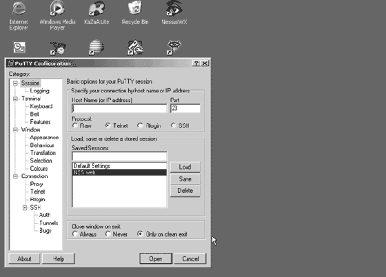 ��������� � ������ PuTTY