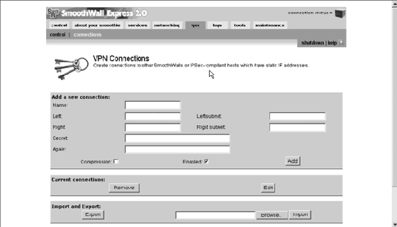 �������� ����������� ����������� ���� � ������� ����������� ������ SmoothWall