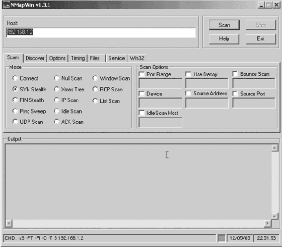 ������������ ����� � ������� Nmap