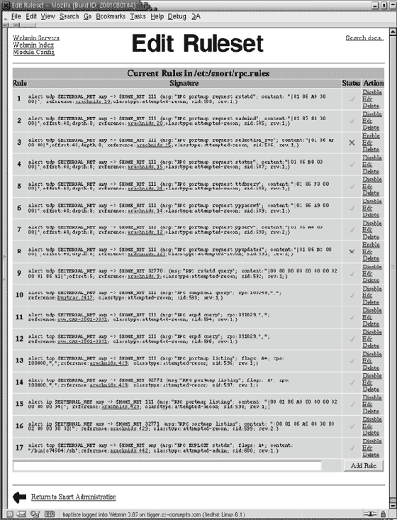 ������ Snort � �������� ������