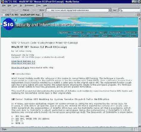 ����� SST � ����� NTOSKRNL.EXE �� ������������ �������