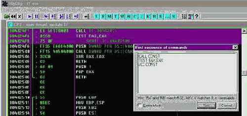 Шаблонный поиск в дизассемблерном тексте