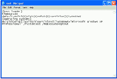 Конфигурирование DEP