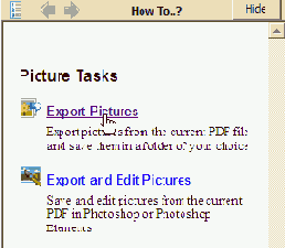 Экспортирование рисунков с помощью модуля Picture Tasks (Задачи рисования)