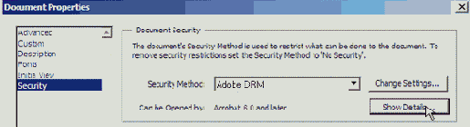Просмотр разрешений на электронную книгу