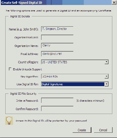 Создание цифрового идентификатора