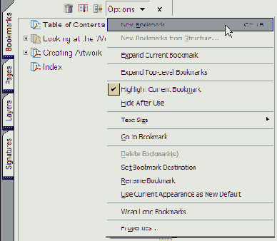 Создание новых закладок
