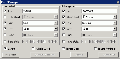 ����������� ������� ����������� ���� Find/Change