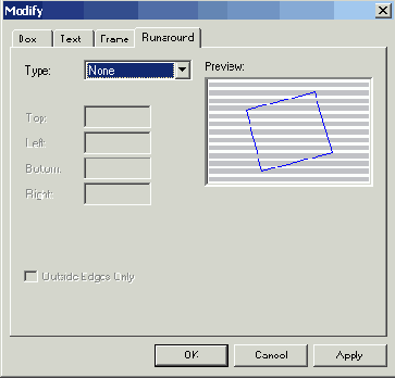 ������� Runaround ����������� ���� Modify