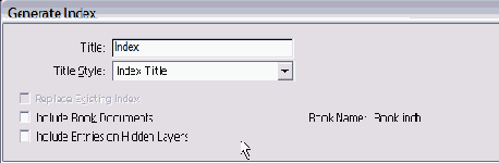 ���������� ���� Generate Index